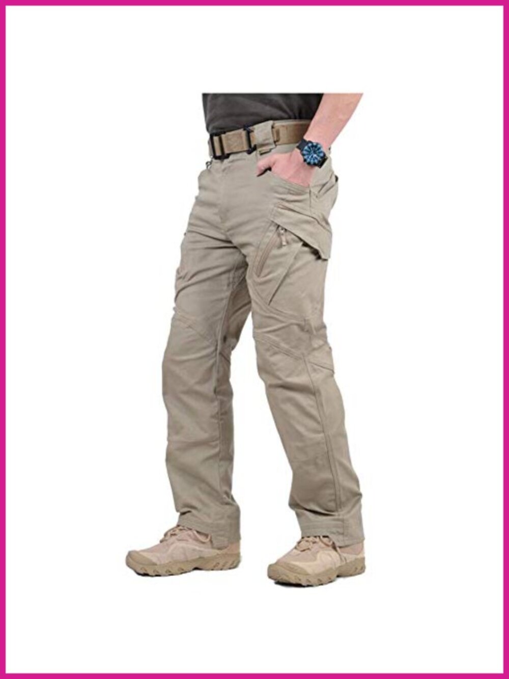 Men's Hiking Tactical Cargo Pants Lightweight Cotton Stretch Outdoor Work